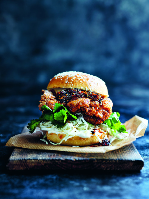 Krokante chili-kipburger