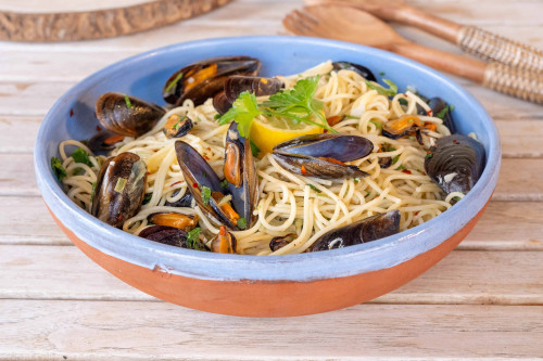 Pasta alla vongole met mosselen à la Jelle Beeckman