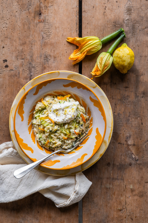 Romige orzo met courgette en feta van Louise Goedefroy