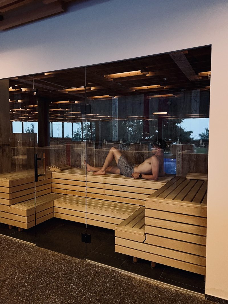Simeon in sauna My Arbor